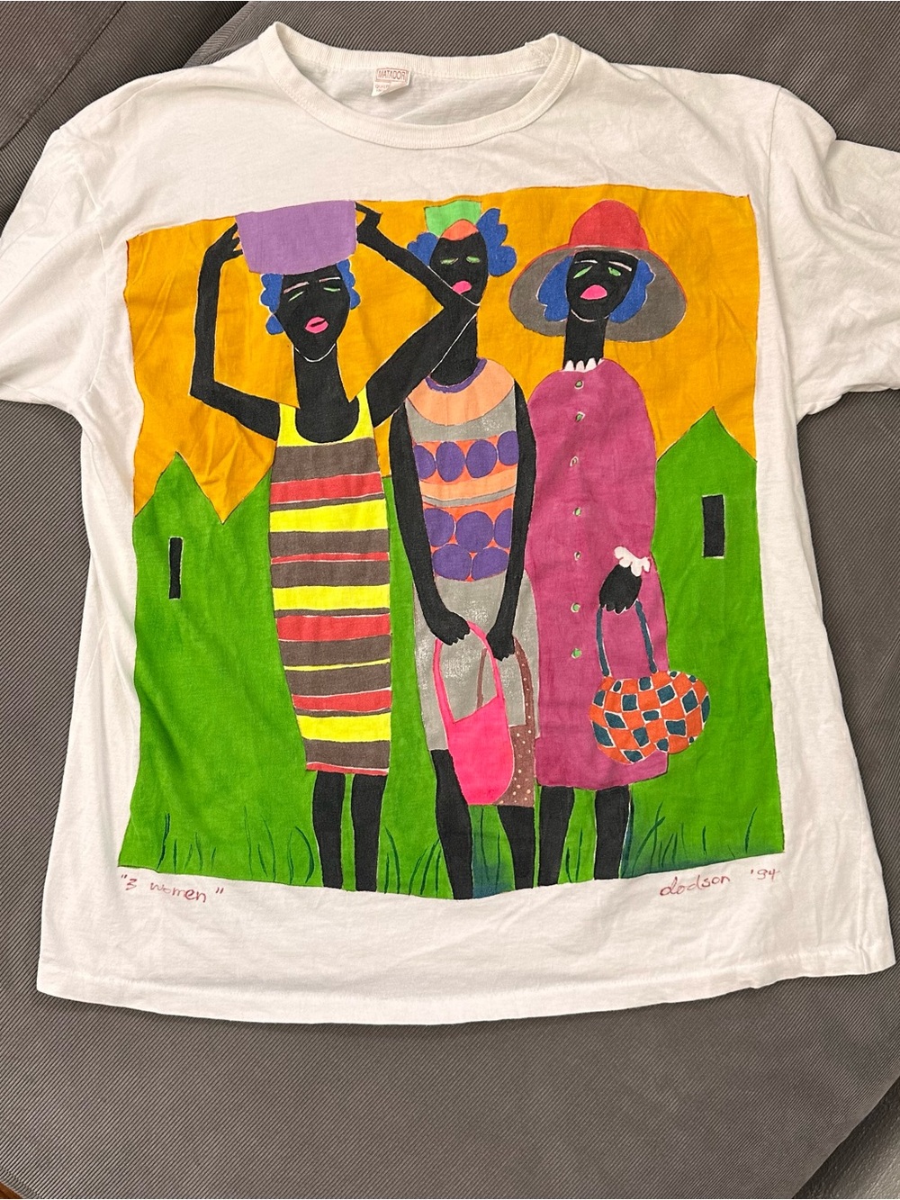 Vintage 1994 Art Print ‘3 Women’ By Dodson Graphic Shirt Single Stitch Size XL